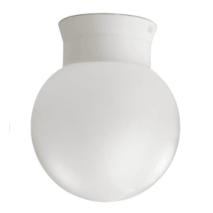 Taklampe m/Kuppel Hvit E27/60W IP-44-0