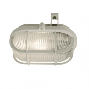 Skotlampe Oval Utelampe Hvit E27/60W IP44-0