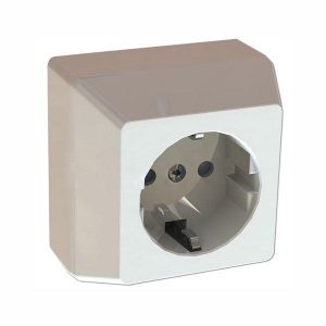 Stikkontakt enkel påvegg Hvit Egant AMG50 med jord-0