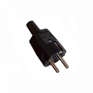 Støpsel med jord med rett kabelinnføring sort PVC 16A-0