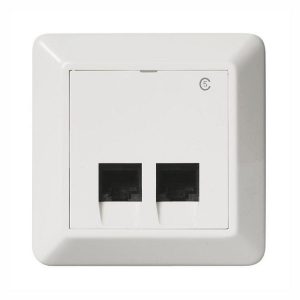 Stikkontakt Data innfelt Hvit RS16/Modular 2X8 Kat5 UTP-El-0