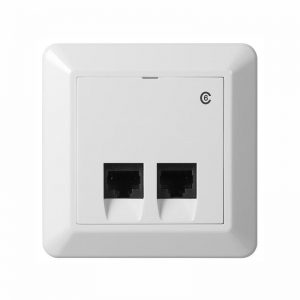 Stikkontakt Data innfelt Hvit RS16/Modular 2X8 Kat6 UTP-El-0