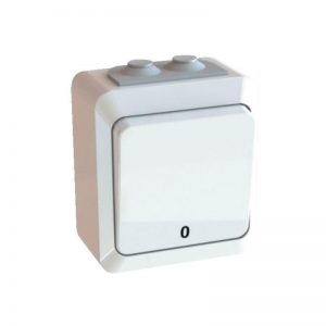 Bryter påvegg Egant hvit 2Pol Sprutsikker IP44-0