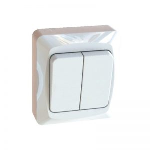 Bryter påvegg Egant hvit 5 Kronevender-0