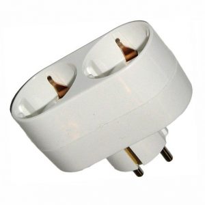 Dobbeltstøpsel med jord Hvit 16 A-0