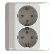 Stikkontakt dobbel innfelt Hvit Egant AMG25 med jord-0