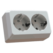 Stikkontakt dobbel påvegg Hvit Egant AMG65 med jord-0