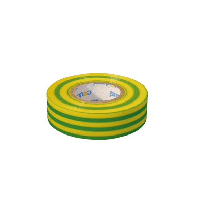 Teip Elektrotape Gul/Grønn 20M 19mm x 20 met-0 Teip Elektrotape Gul/Grønn 20M 19mm x 20 met-0