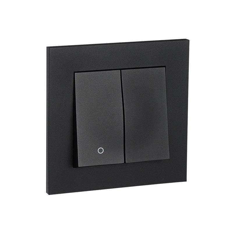 Bryter innfelt Plus sort 2-1Pol-Elko-0