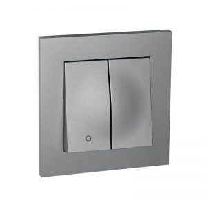 Bryter innfelt Plus alu 2-1Pol-Elko-0