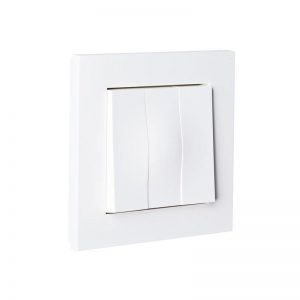 Bryter innfelt Plus hvit 1+1+1Pol-Elko-0