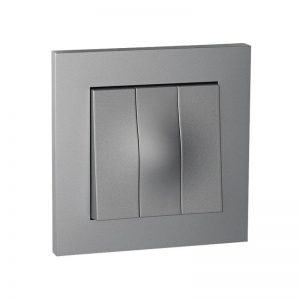 Bryter innfelt Plus alu 1-1-1Pol-Elko-0