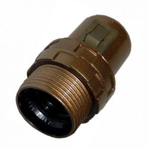 Lampeholder E27 Gjeng. Bronse med Bryter med 2 Ringer-0