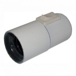 Lampeholder E27 Slett Hvit med Bryter-0