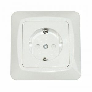 Stikkontakt enkel innfelt Hvit Egant AMG10 med jord-0