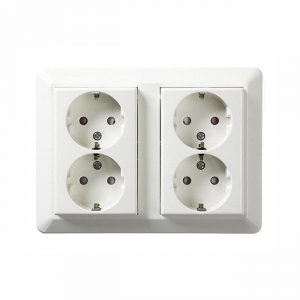 Stikkontakt flerveis Hvit innfelt 4 veis m/j RS 1085-El-0