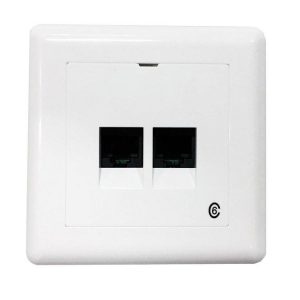 Stikkontakt Data innfelt Hvit 2X8 Kat6 UTP-CBK-0