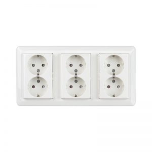 Stikkontakt flerveis Hvit innfelt 6 veis m/j RS 1087-El-0