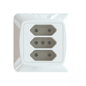 Stikkontakt flerveis innfelt Hvit Egant AMG40 3 Veis Euro-0