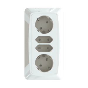 Stikkontakt flerveis innfelt Hvit Egant AMG45 2 Schuko + 2 Euro-0