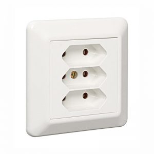 Stikkontakt flerveis innfelt Hvit RS 1031 3 Veis Euro-El-0