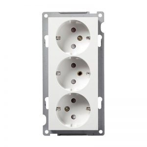 Stikkontakt flerveis innfelt Hvit S 1093 3 Veis-El-0