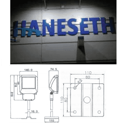 LED Lyskaster Skiltbelysning 16W 1460 lumen 4000k m/arm-4599 LED Lyskaster Skiltbelysning 16W 1460 lumen 4000k m/arm-4599