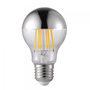 LED pære 230V/E27 8,3W Toppforspeilet Sølv Classic Filament Dimbar-0