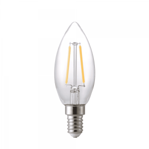LED pære 230V/E14 2,1W Kerte Klart Mignon Filament-0