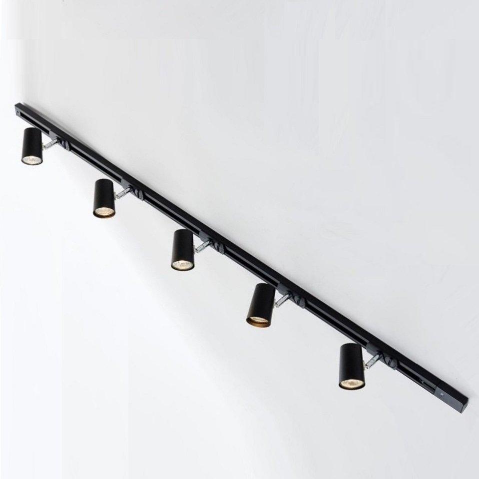 Trackline Conic 1,0M skinne M/ 5 Spot Sort 5,5 Watt GU10 LED-0 Trackline Conic 1,0M skinne M/ 5 Spot Sort 5,5 Watt GU10 LED-0