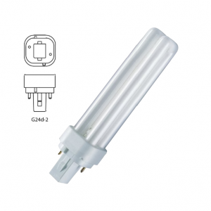 Kompaktlysrør 2-pins 18W G24d-2 3000 k farge
