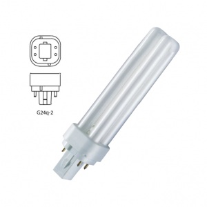 Kompaktlysrør 18W G24q-2 4-pins 3000 k farge